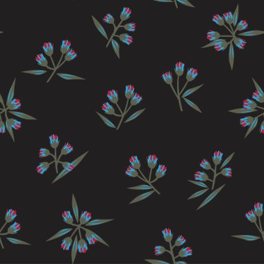 Moda baskıları, grafikler, arka planlar ve el sanatları için siyah bitkisel desensiz arkaplan