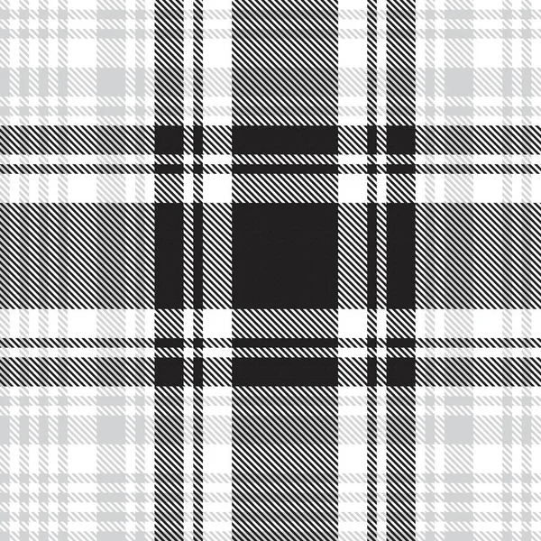 Black White Glen Plaid Textured Seamless Pattern Suitable Fashion Textiles — Stock Vector