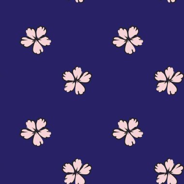 Pembe çiçekli fırça darbeleri moda baskıları, grafikler, arka planlar ve el sanatları için pürüzsüz desenli arka plan