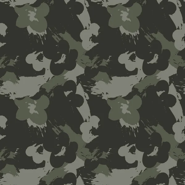 Green Floral Pinselstriche Nahtlose Muster Hintergrund Für Modedrucke Grafiken Hintergründe — Stockvektor