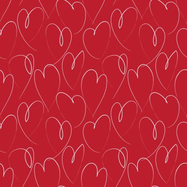 Kırmızı Kalp biçimli fırça darbesi moda tekstil ve grafikleri için kusursuz bir arka plan