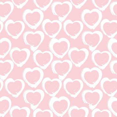 Moda tekstili ve grafikleri için Pembe Kalp şeklinde fırça darbesi kusursuz bir arka plan