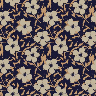 Kahverengi Tropik Yaprak botanik desensiz arka plan moda baskıları, grafikler, arka planlar ve el sanatları için uygundur