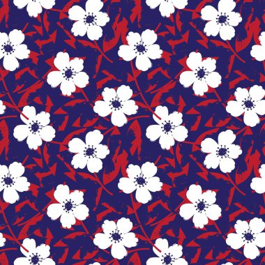 Mavi Tropik Yaprak botanik desensiz arka plan moda baskıları, grafikler, arka planlar ve el sanatları için uygundur