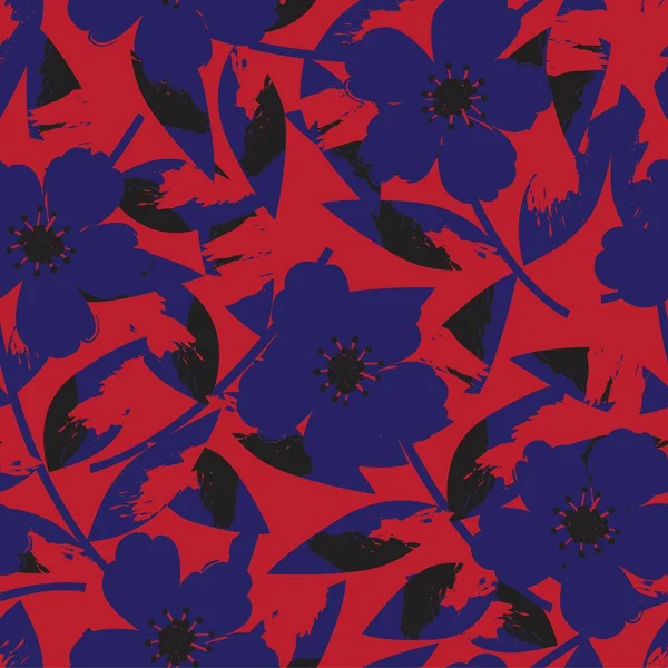 Feuille Tropicale Rouge Botanique Fond Motif Sans Couture Adapté Aux — Image vectorielle
