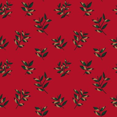 Kırmızı Tropik Yaprak botanik desensiz arka plan moda baskıları, grafikler, arka planlar ve el sanatları için uygundur