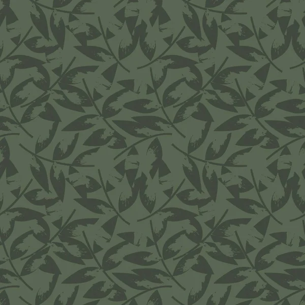 Зеленый Цвет Leaf Ботанический Безморщинистый Фон Подходящий Модных Принтов Графики — стоковый вектор