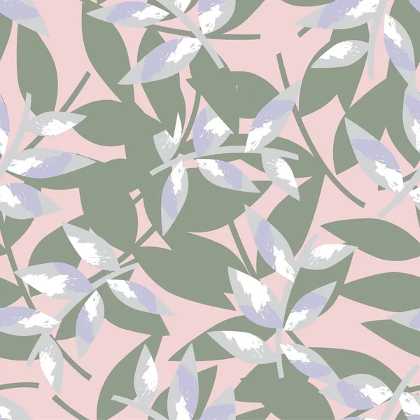 Feuille Tropicale Rose Botanique Sans Couture Fond Motif Adapté Pour — Image vectorielle