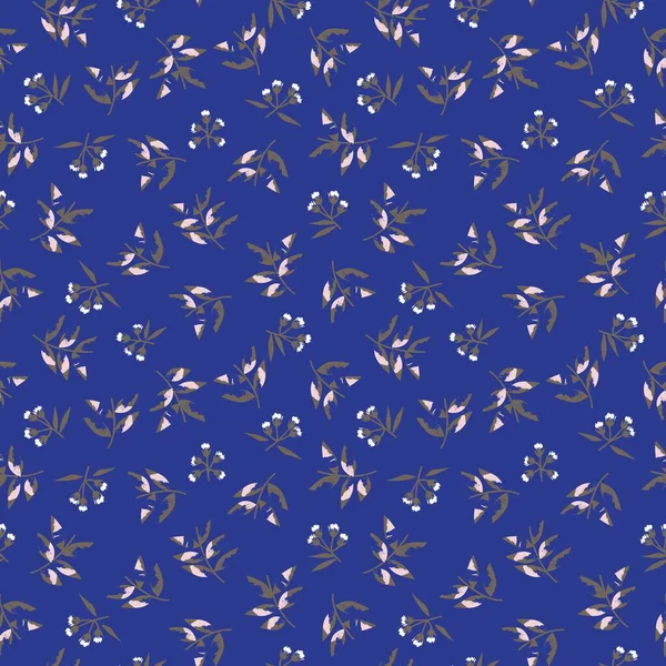 Blue Tropical Leaf Botanical Seamless Pattern Background Підходить Друку Мод — стоковий вектор