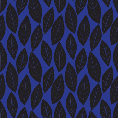 Mavi Tropik Yaprak botanik desensiz arka plan moda baskıları, grafikler, arka planlar ve el sanatları için uygundur