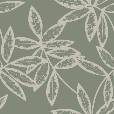 Yeşil Tropik Yaprak botanik desensiz arka plan moda baskıları, grafikler, arka planlar ve el sanatları için uygundur