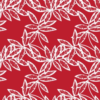 Kırmızı Tropik Yaprak botanik desensiz arka plan moda baskıları, grafikler, arka planlar ve el sanatları için uygundur