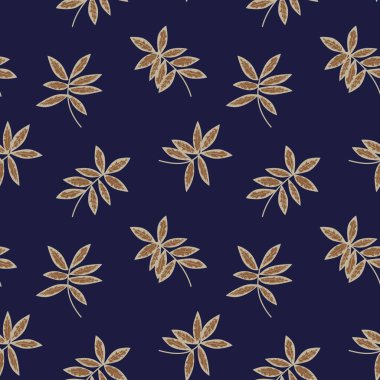 Mavi Tropik Yaprak botanik desensiz arka plan moda baskıları, grafikler, arka planlar ve el sanatları için uygundur