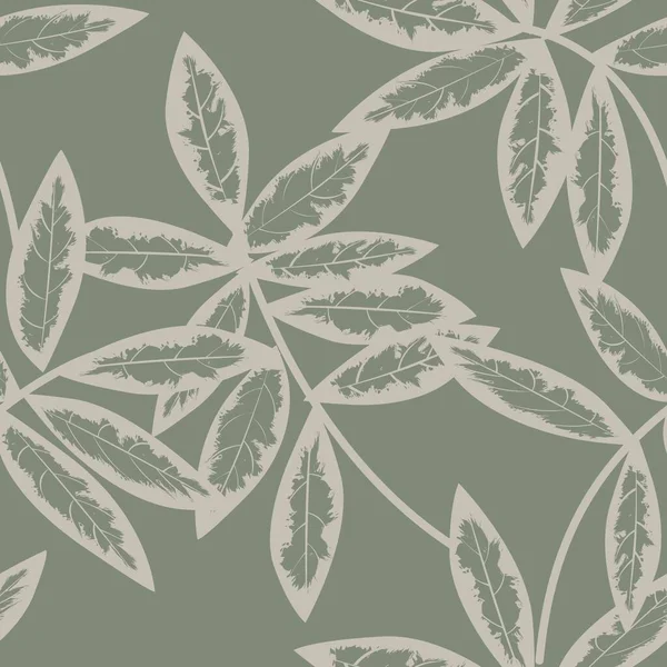 Feuille Tropicale Verte Botanique Fond Motif Sans Couture Adapté Aux — Image vectorielle