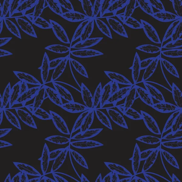 Синий Цвет Leaf Ботанический Безморщинистый Фон Подходящий Модных Принтов Графики — стоковый вектор
