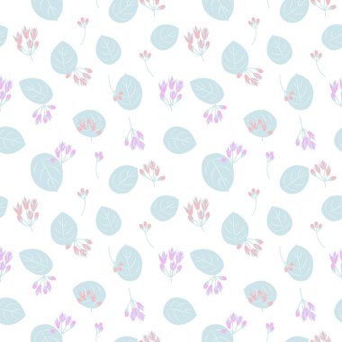 Moda baskıları, grafikler, arka planlar ve el sanatları için uygun mavi tropikal bitkisel bitki desenli arkaplan