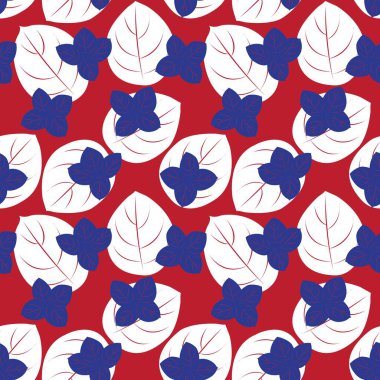 Moda baskıları, grafikler, arka planlar ve el sanatları için uygun kırmızı tropikal bitkisel bitki desenli arkaplan