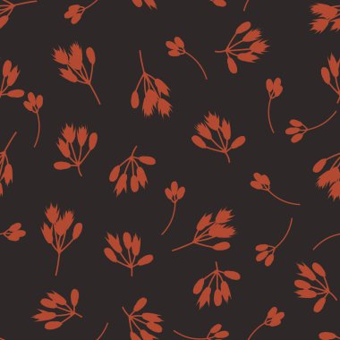 Kahverengi Taupe bitkisel bitki örtüsü desensiz arka plan moda baskıları, grafikler, arka planlar ve el sanatları için uygun