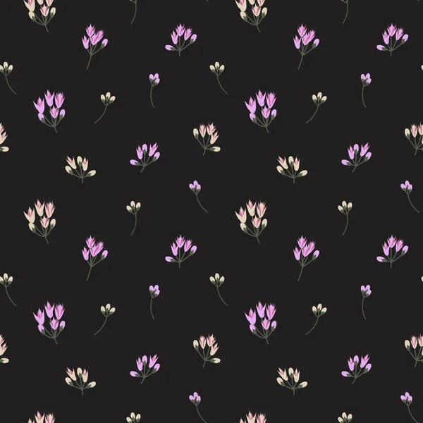 Fondo Patrón Sin Costura Botánico Floral Púrpura Adecuado Para Estampados — Vector de stock