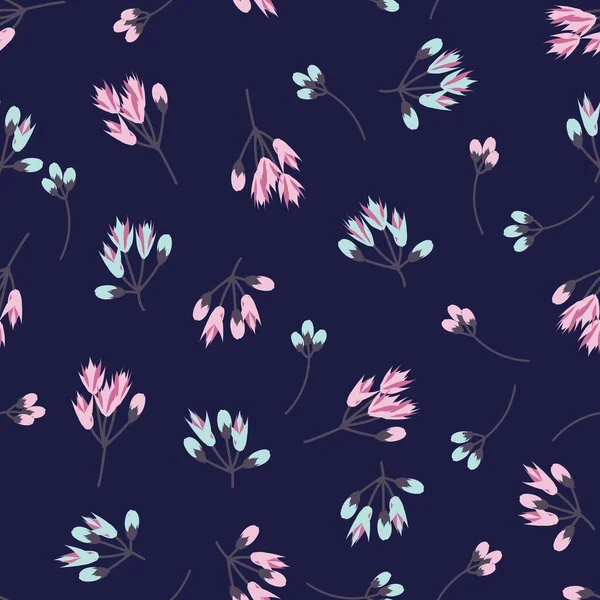 Blaue Tropische Florale Botanische Nahtlose Muster Hintergrund Geeignet Für Modedrucke — Stockvektor