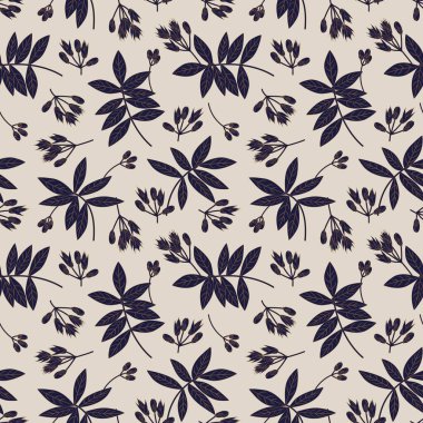 Kahverengi Taupe bitkisel bitki örtüsü desensiz arka plan moda baskıları, grafikler, arka planlar ve el sanatları için uygun