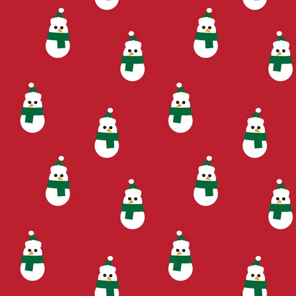 Red Christmas Snowman Naadloze Patroon Achtergrond Voor Website Graphics Mode — Stockvector