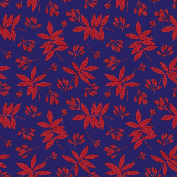 Blue Tropical Botanical Seamless Pattern Background Suitable Fashion Prints Graphics — стоковый вектор