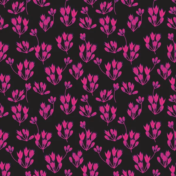 Rosa Florale Botanische Nahtlose Muster Hintergrund Geeignet Für Modedrucke Grafiken — Stockvektor