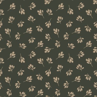 Yeşil bitkisel bitki örtüsü desensiz arka plan moda baskıları, grafikler, arka planlar ve el sanatları için uygun