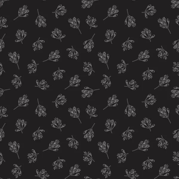 Schwarz Weiß Floral Botanische Nahtlose Muster Hintergrund Für Mode Prints — Stockvektor
