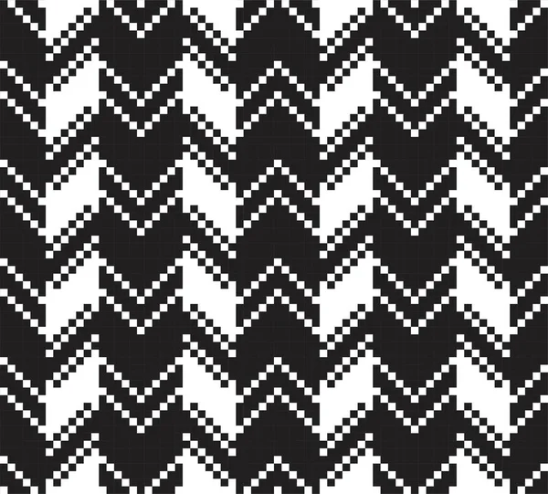 Black White Chevron Seamless Pattern Background Fashion Textile Knitwear Graphics — Stock Vector