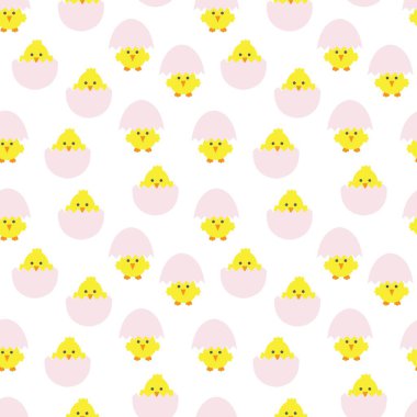 Bilgisayar grafikleri, moda tekstili vs. için Pembe Paskalya Yumurtasız Deseni.
