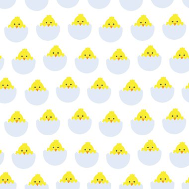 Bilgisayar grafikleri, moda tekstili vs. için Bebek Mavi Paskalya Yumurtası Kusursuz Deseni.