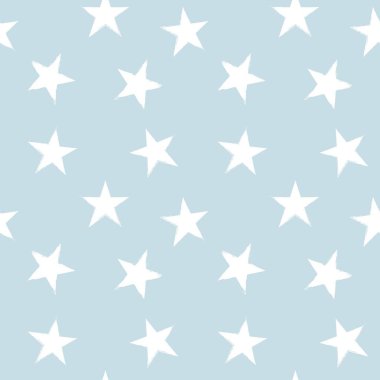 Gökyüzü Mavisi Yıldızları moda tekstil ve grafikleri için pürüzsüz desen arkaplanı fırçaladı
