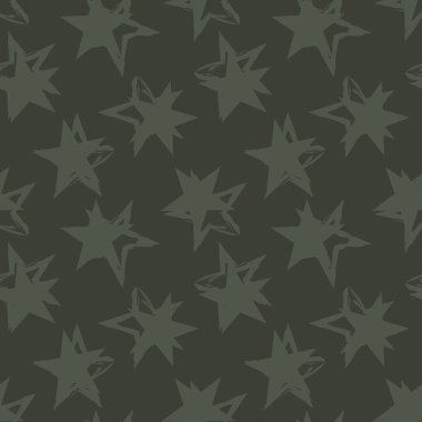 Yeşil Yıldızlar moda tekstil ve grafikleri için pürüzsüz desen arkaplanı fırçalar