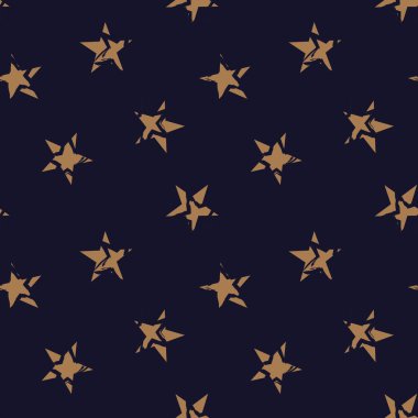Kahverengi Yıldızlar moda tekstil ve grafikleri için kusursuz desen arkaplanı fırçalar