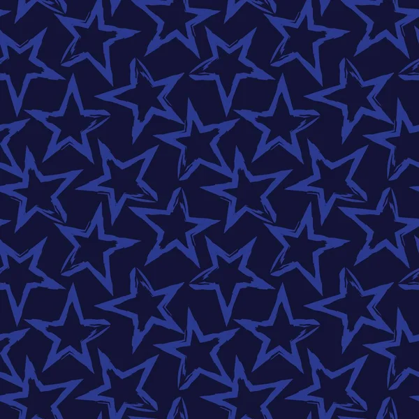 Μπλε Αστέρια Πινελιά Απρόσκοπτη Μοτίβο Φόντο Για Υφάσματα Μόδας Γραφικά — Διανυσματικό Αρχείο