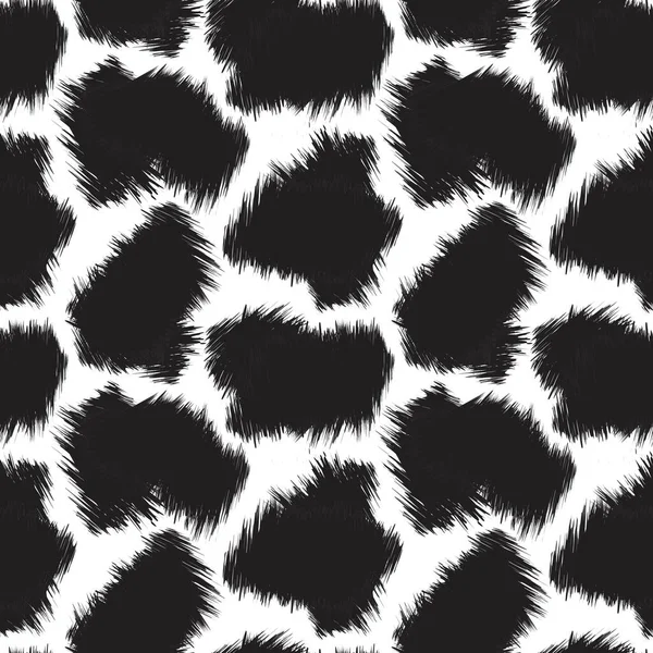 Black White Brush Stroke Camouflage Abstract Seamless Pattern Background Suitable — Stock Vector