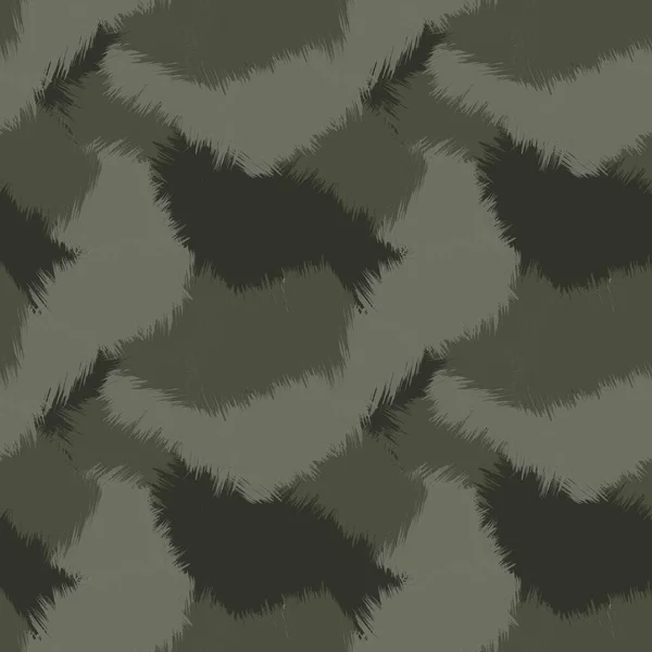 Green Brush Stroke Camouflage Abstract Seamless Pattern Background Suitable Fashion — Stock Vector