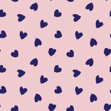 Moda tekstili ve grafikleri için Pembe Donanma Kalbi biçimli fırça darbesi kusursuz bir arka plan