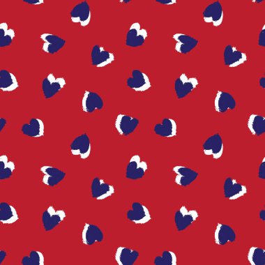 Kırmızı Donanma Kalbi biçimli fırça darbeleri moda tekstil ve grafikleri için kusursuz bir arka plan