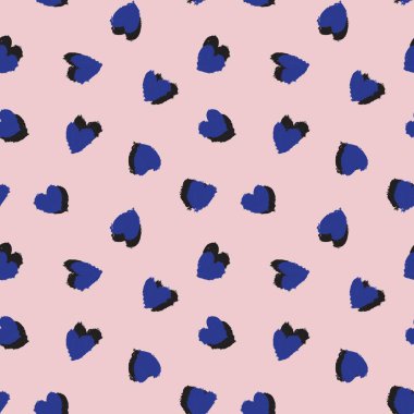Moda tekstili ve grafikleri için Pembe Donanma Kalbi biçimli fırça darbesi kusursuz bir arka plan
