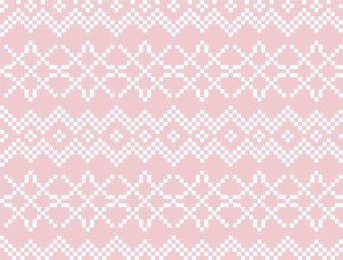 Moda tekstil ürünleri, örgü ve grafikler için uygun pembe Noel kar taneleri adası desenli arka plan