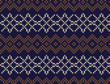 Moda tekstil ürünleri, örgü ve grafikler için uygun kahverengi Noel kar taneleri adası desenli arka plan