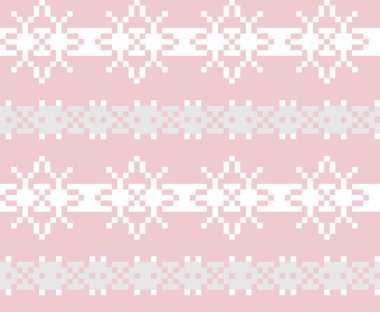 Moda tekstil ürünleri, örgü ve grafikler için uygun pembe Noel kar taneleri adası desenli arka plan