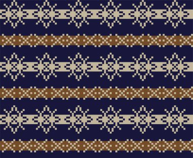 Moda tekstil ürünleri, örgü ve grafikler için uygun kahverengi Noel kar taneleri adası desenli arka plan