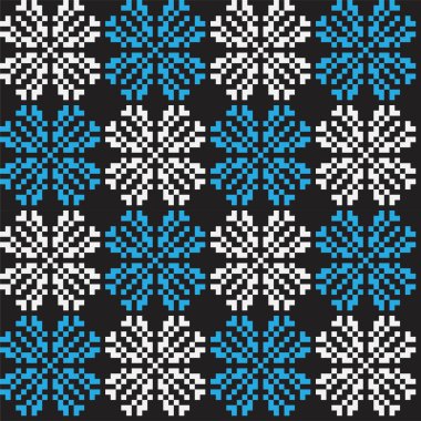 Buz mavisi kar taneleri güzel ada desenli arka plan moda tekstil, örgü ve grafikleri için uygun