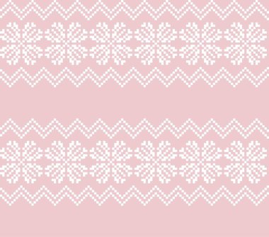 Moda tekstil ürünleri, örgü ve grafikler için uygun pembe Noel kar taneleri adası desenli arka plan