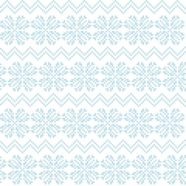 Buz mavisi kar taneleri güzel ada desenli arka plan moda tekstil, örgü ve grafikleri için uygun