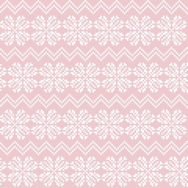 Moda tekstil ürünleri, örgü ve grafikler için uygun pembe Noel kar taneleri adası desenli arka plan